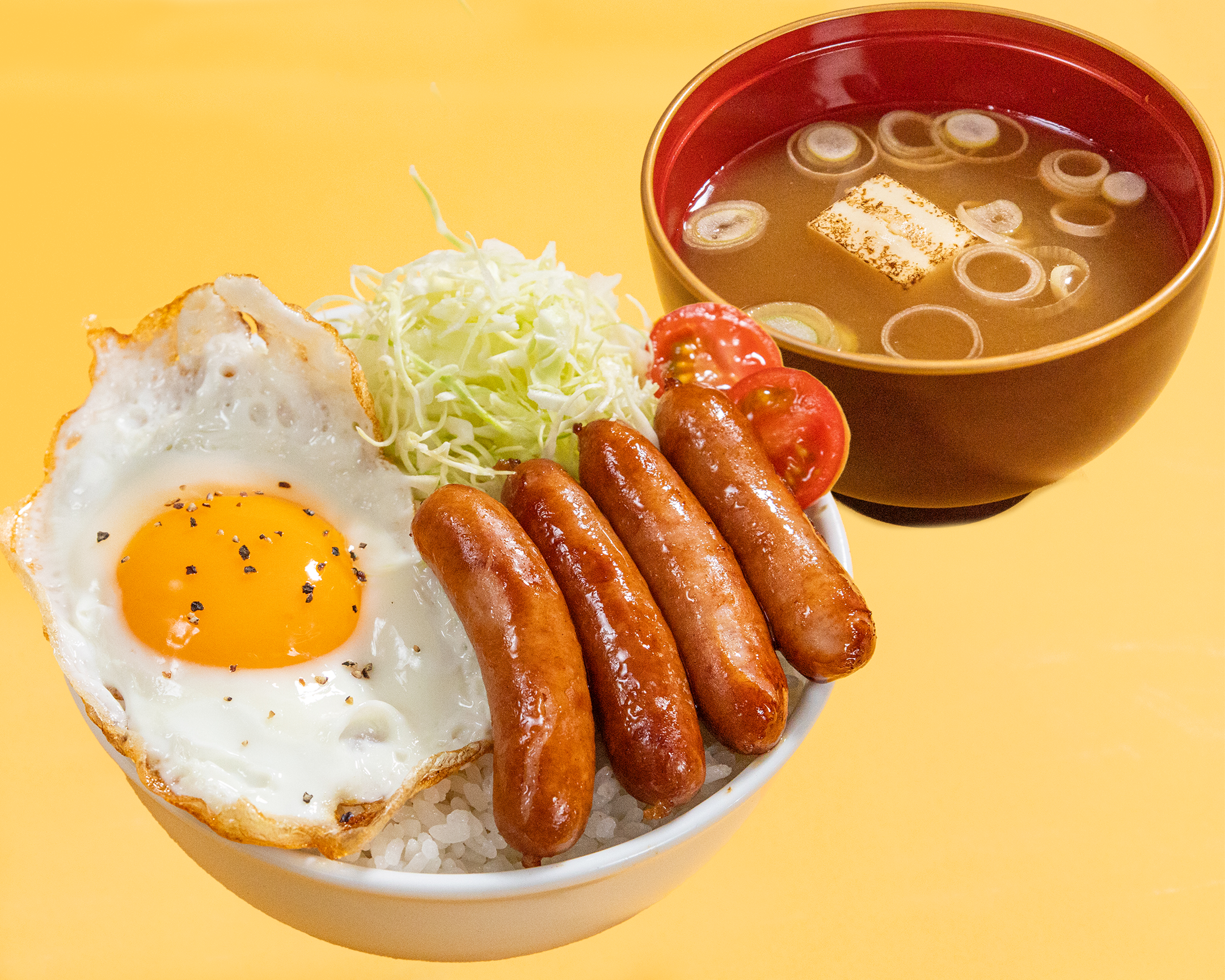 究極のソーセージエッグ丼