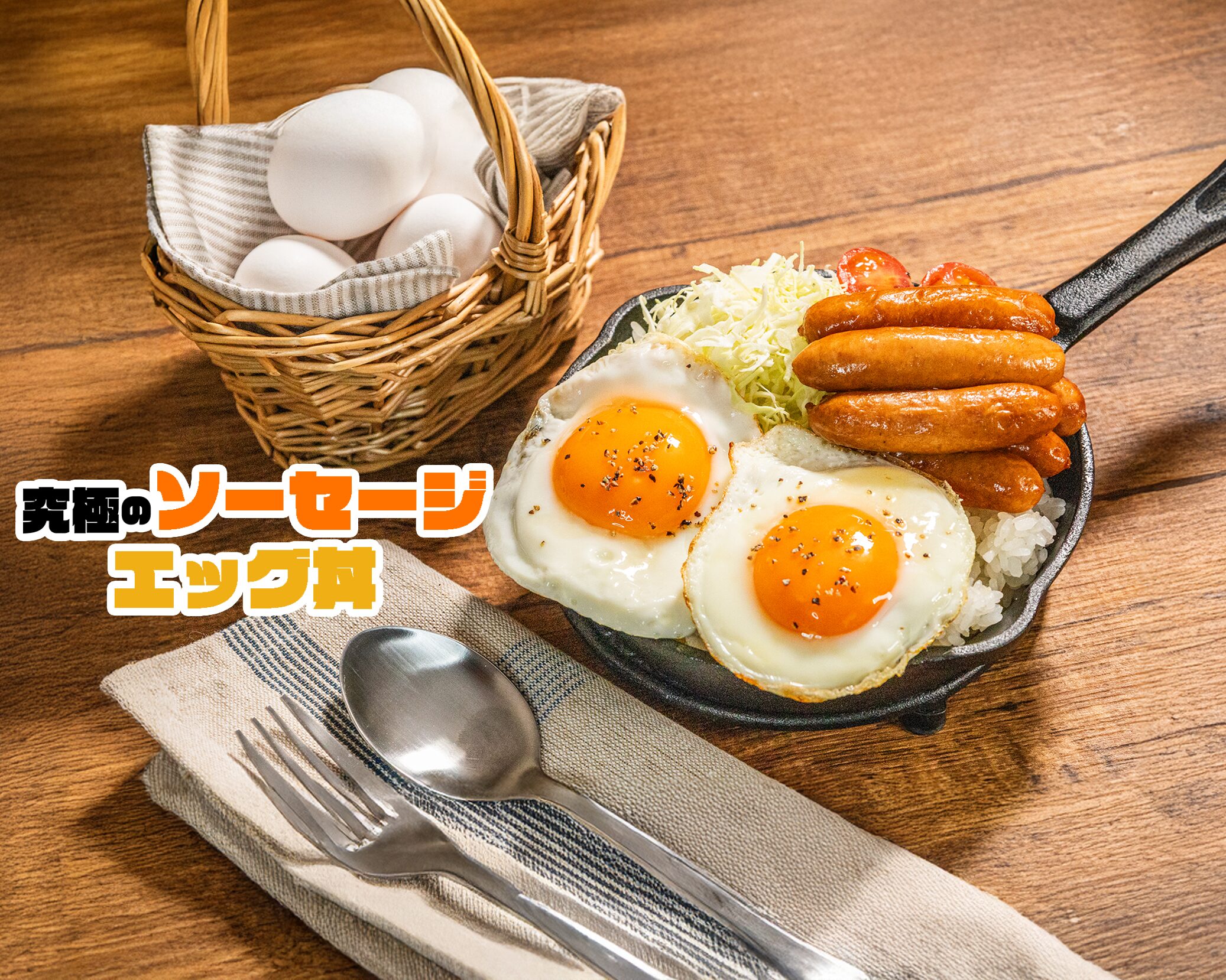 究極のソーセージエッグ丼